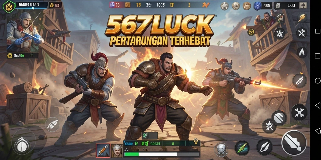 Screenshot gameplay 567LUCK menampilkan aksi seru dalam pertempuran Battle Royale.