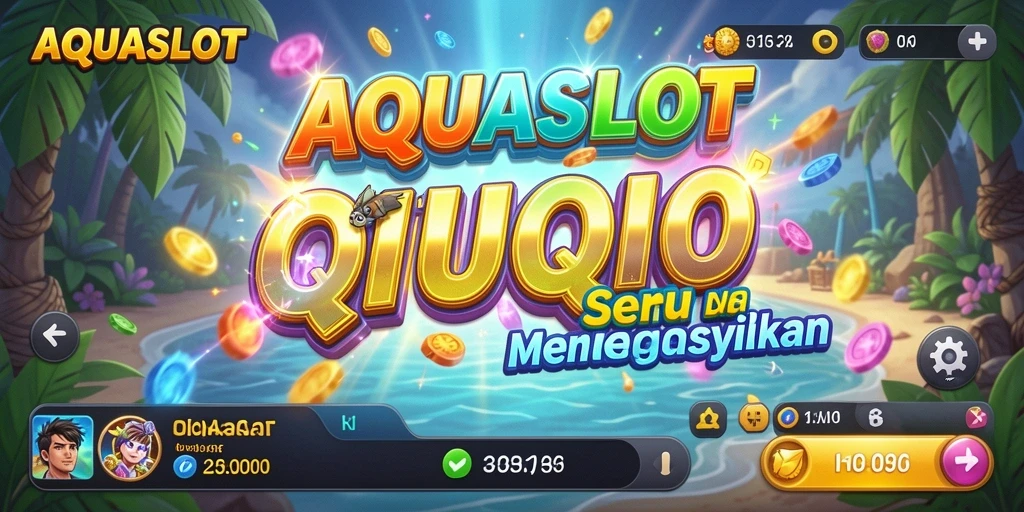 Tampilan gameplay AQUASLOT yang mendebarkan dan penuh warna.