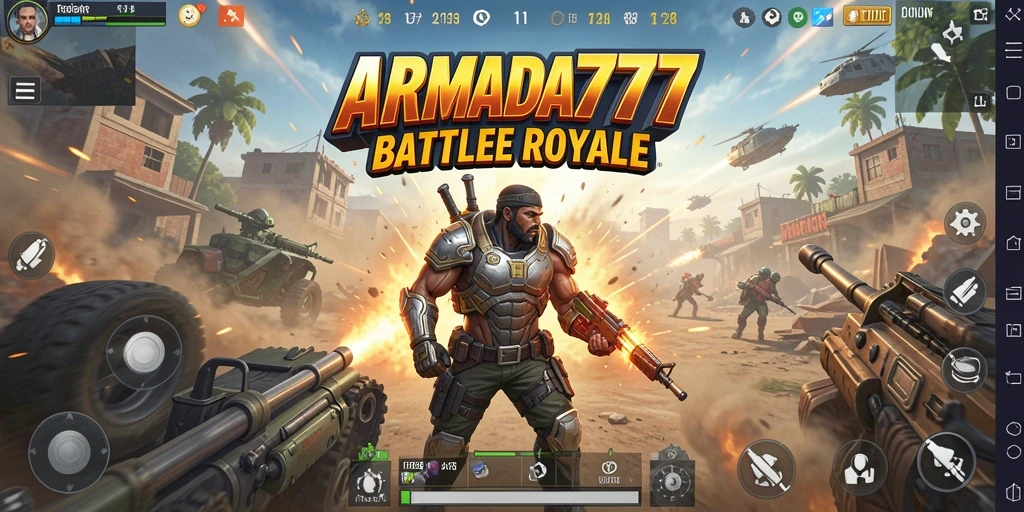 Tampilan menarik dari gameplay Battle Royale di ARMADA777.