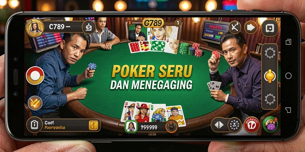 Tampilan menarik dari permainan poker C789 dengan pemain aktif.