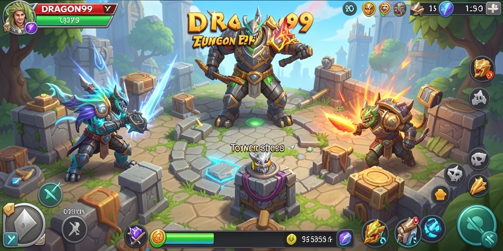 Tampilan gameplay menara pertahanan di DRAGON99 yang mendebarkan.