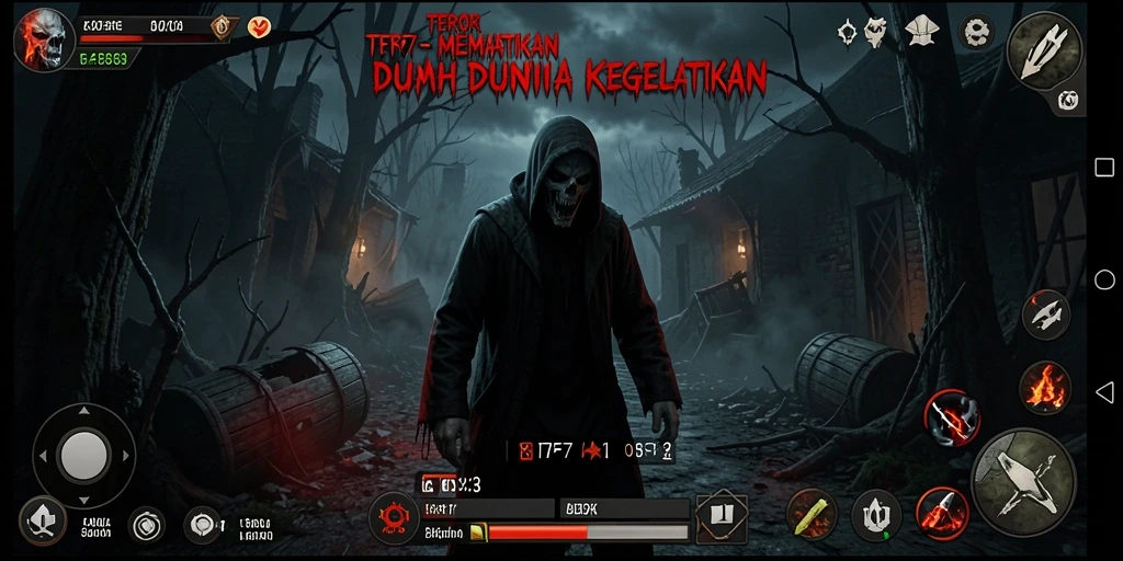 Screenshot gameplay F7F7 menampilkan suasana mencekam dan menakutkan.