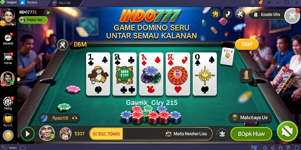 Tampilan gameplay seru dalam aplikasi INDO777 Domino.