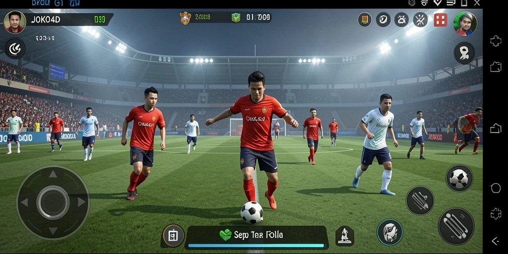 Gameplay mengesankan JOKO4D dengan aksi sepak bola yang intens.