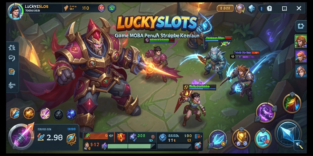 Menampilkan momen intens dalam pertempuran tim di LUCKYSLOTS.