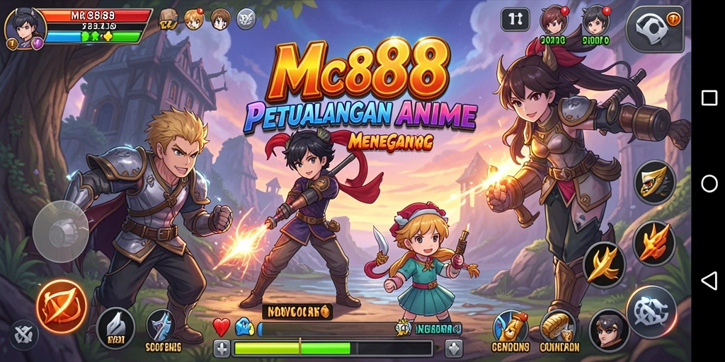 Tampilan gameplay Anime yang menakjubkan dengan karakter penuh warna.