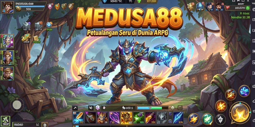 Tampilan penuh aksi dalam permainan ARPG MEDUSA88.
