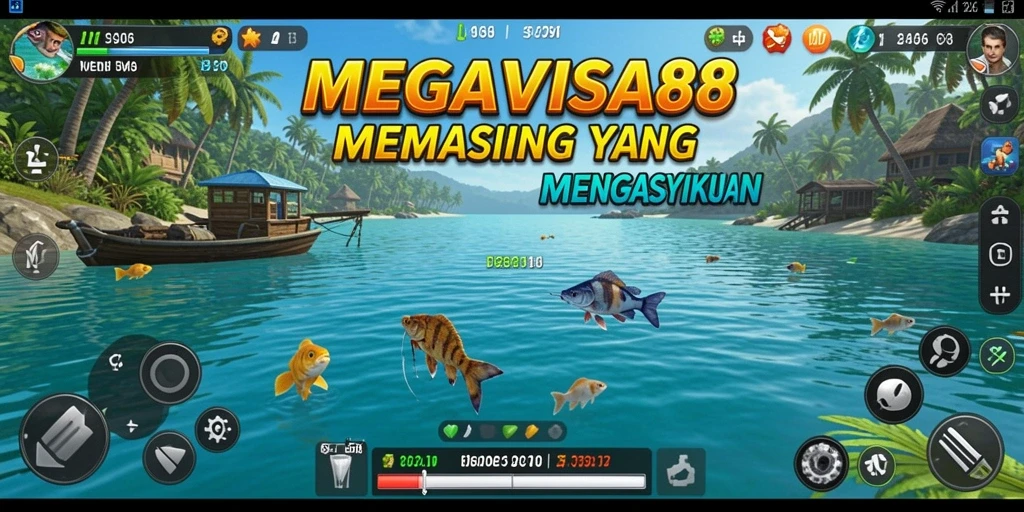 Screenshot gameplay MEGAVISA88 dengan aksi memancing seru.