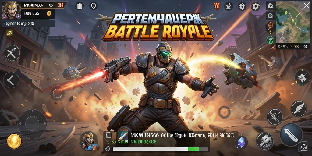 Tampilan gameplay Battle Royale yang mendebarkan dan penuh aksi.