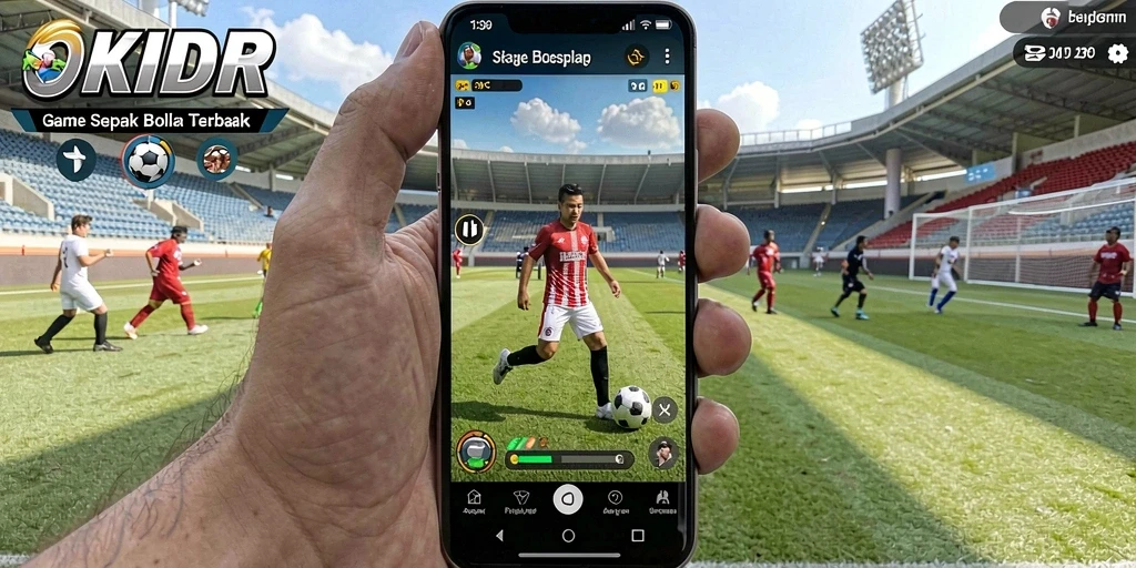Tampilan gameplay <strong>OKIDR</strong> yang seru dan realistis dari lapangan sepak bola.