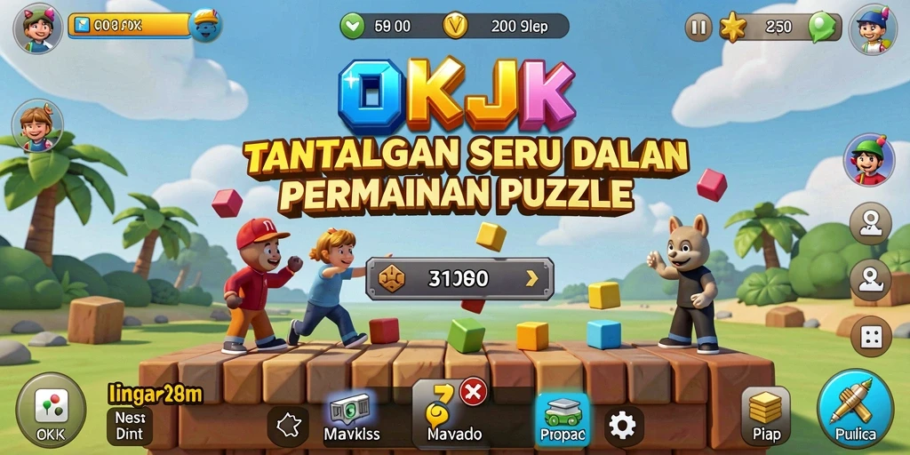 Screenshot gameplay menampilkan tantangan seru dari OKJK.