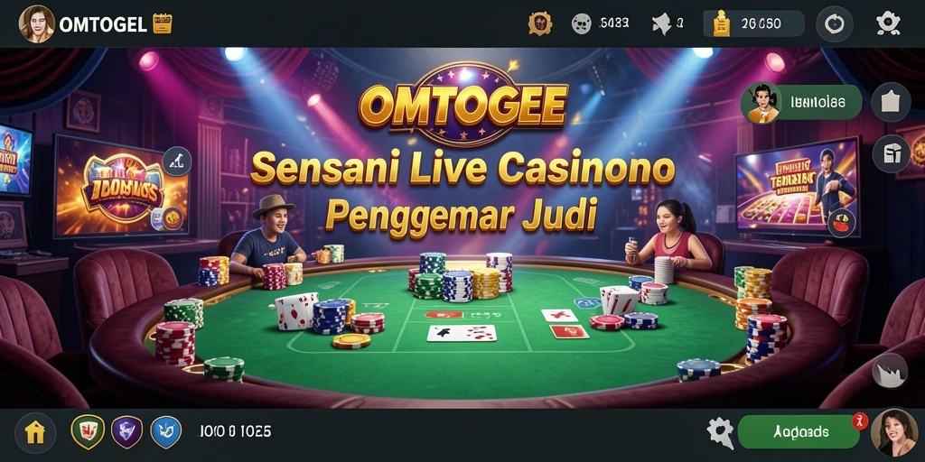 Tampilan menarik dari permainan Live Casino OMTOGEL dengan dealer langsung.