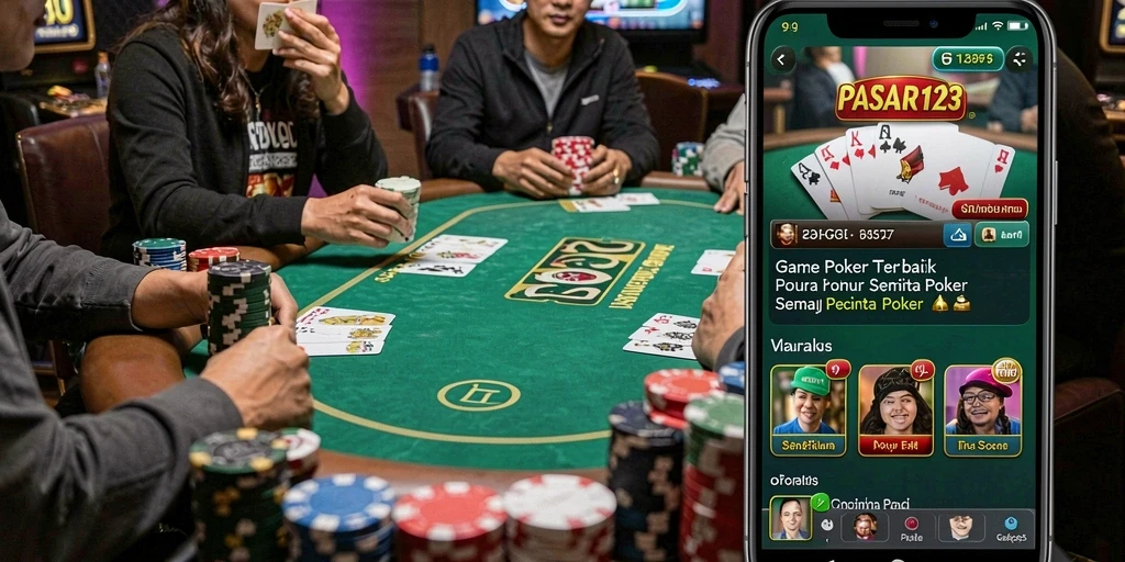 Screenshot gameplay PASAR123 menunjukkan momen seru dalam permainan poker.