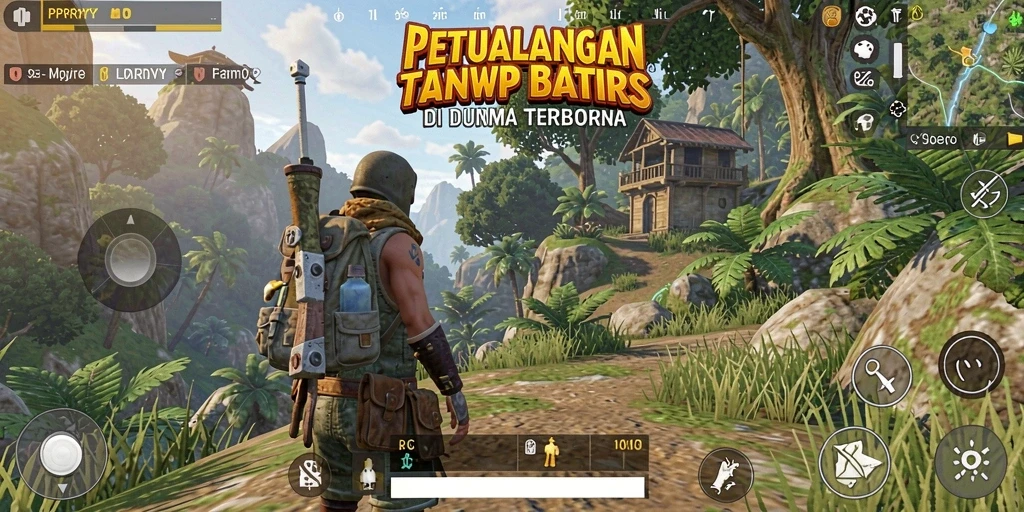 Screenshot gameplay PPRRYY yang menampilkan dunia terbuka yang luas dan interaktif.