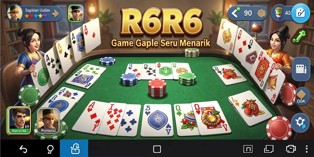 Tampilan gameplay R6R6 yang seru dan menantang dalam permainan Gaple.