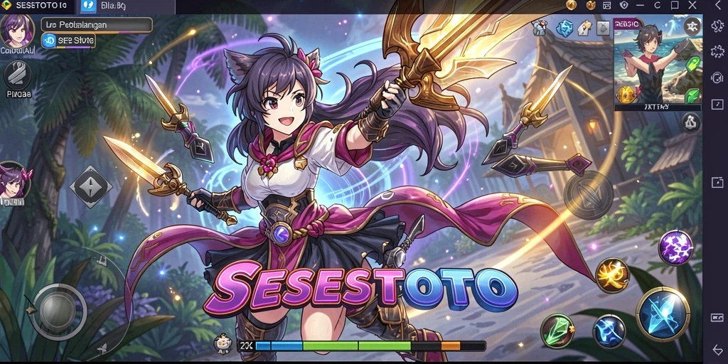 Tampilan gameplay <strong>SESETOTO</strong> yang penuh warna dan karakter menarik.