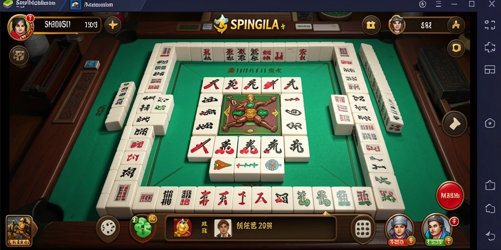 Screenshot SPINGILA menampilkan gameplay Mahjong yang dinamis dan penuh warna.
