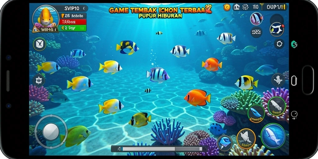Tampilan gameplay SVIP10 dengan aksi menembak ikan yang menegangkan.