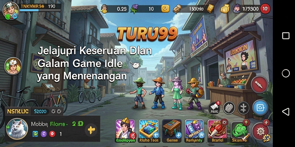 Tangkapan layar gameplay <strong>TURU99</strong> yang menunjukkan keseruan dan fitur Idle yang otomatis.