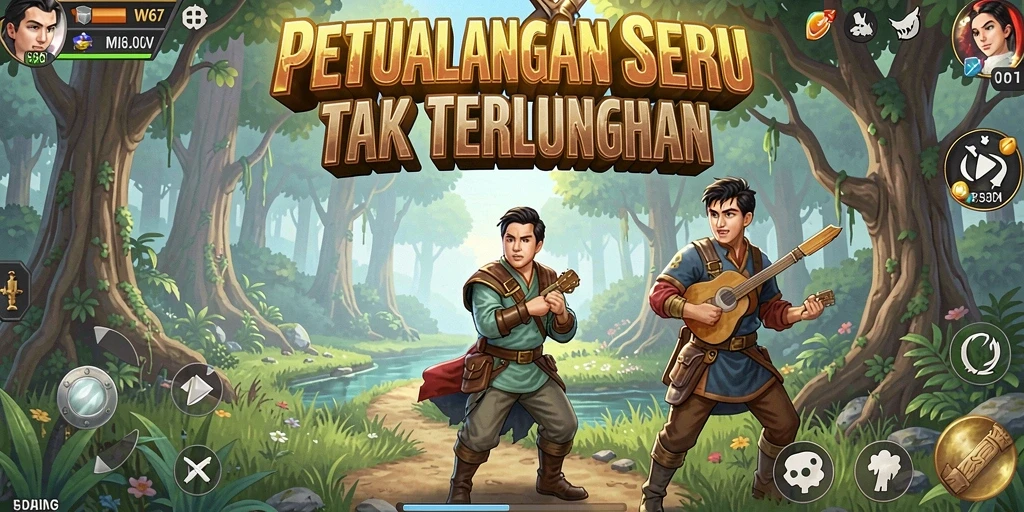 Tangkapan layar W67 menunjukkan aksi seru dalam petualangan mendebarkan.