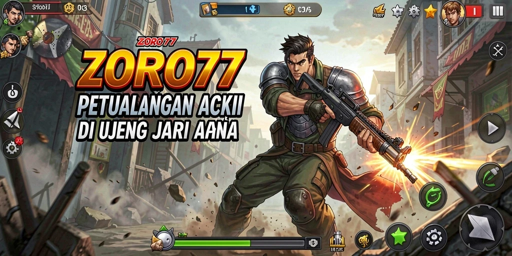 Gameplay seru dalam ZORO77 dengan adegan aksi menegangkan.